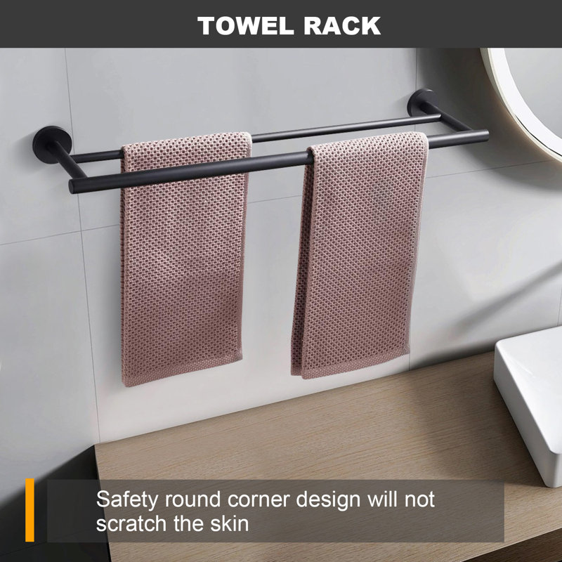 Ensemble de quincaillerie de salle de bain, accessoires de salle de bain, acier inoxydable, fixation murale, 10 pièces