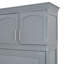 Lit escamotable double pleine grandeur avec armoires supérieures, gris-58712851-58712850