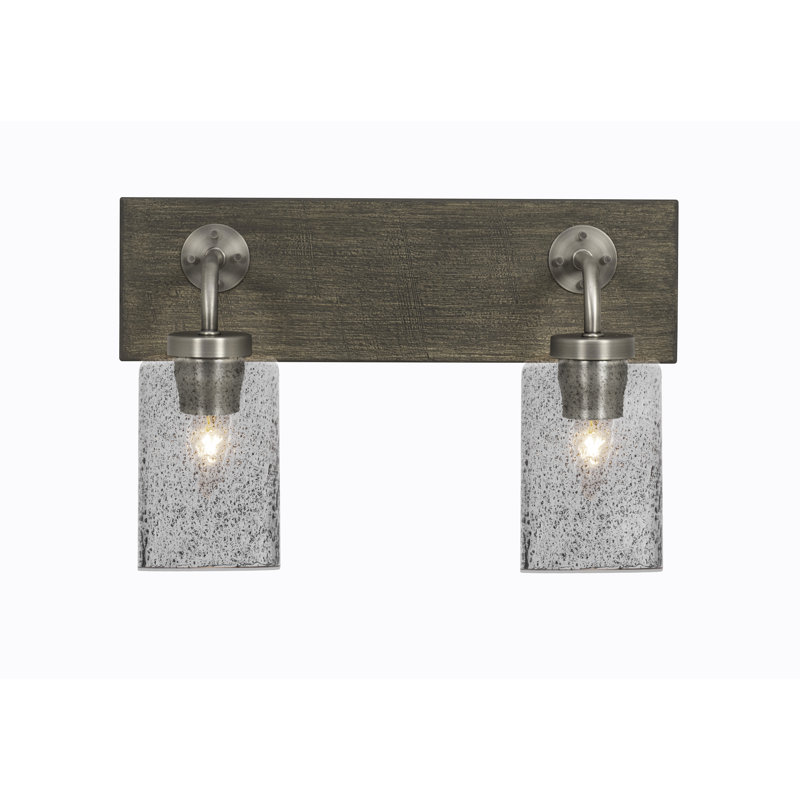 Barre d'éclairage de salle de bain 2 lumières Oxbridge, Graine noire, Graphite / gris