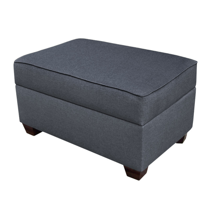 Anke Upholstered Ottoman, Denim Blue