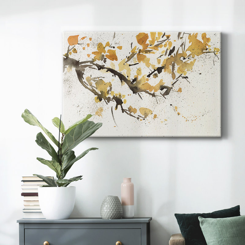 Aquarelle, branche d'arbre, toile tendue I-Gallery, H 12 po x l 18 po