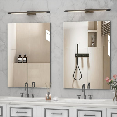 Miroir de gymnastique à domicile L 40 po x l 30 po - 2 miroirs montés sur tout le corps sans cadre pour l'entraînement, le yoga, le garage, la chambre à coucher et la danse