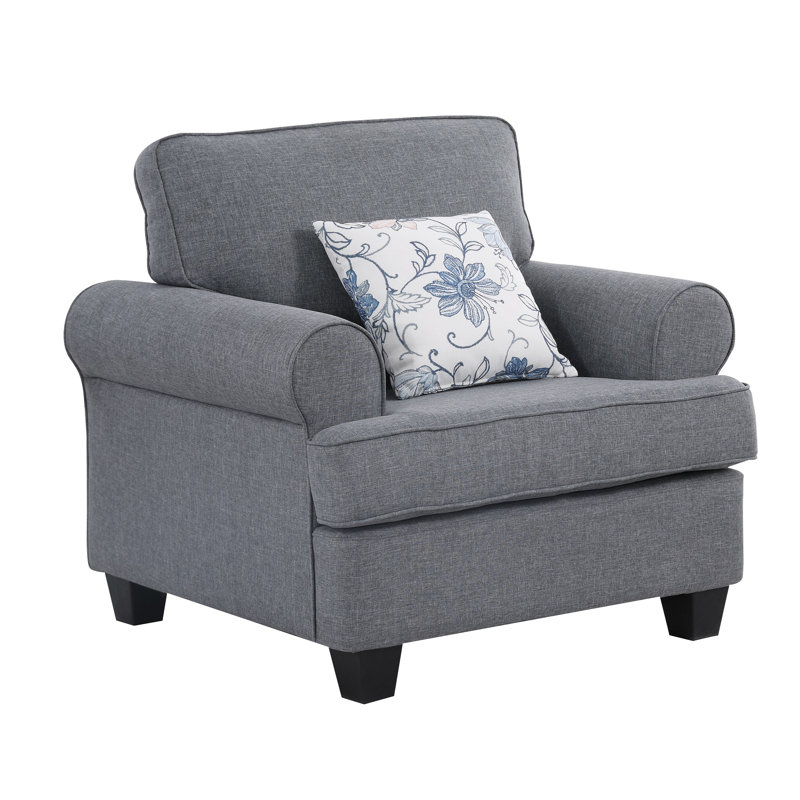 Fauteuil en lin de 39,5 po Mccants, Gris