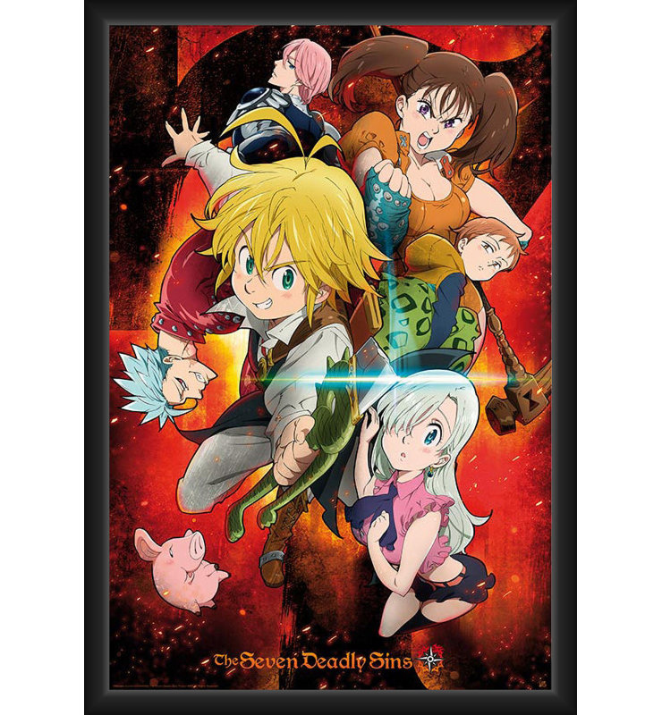  Officiellement sous licence «Seven Deadly Sins» - affiche d'art de personnages - 24 x 36 po - reproduction décorative - papier affiche - prêt à encadrer