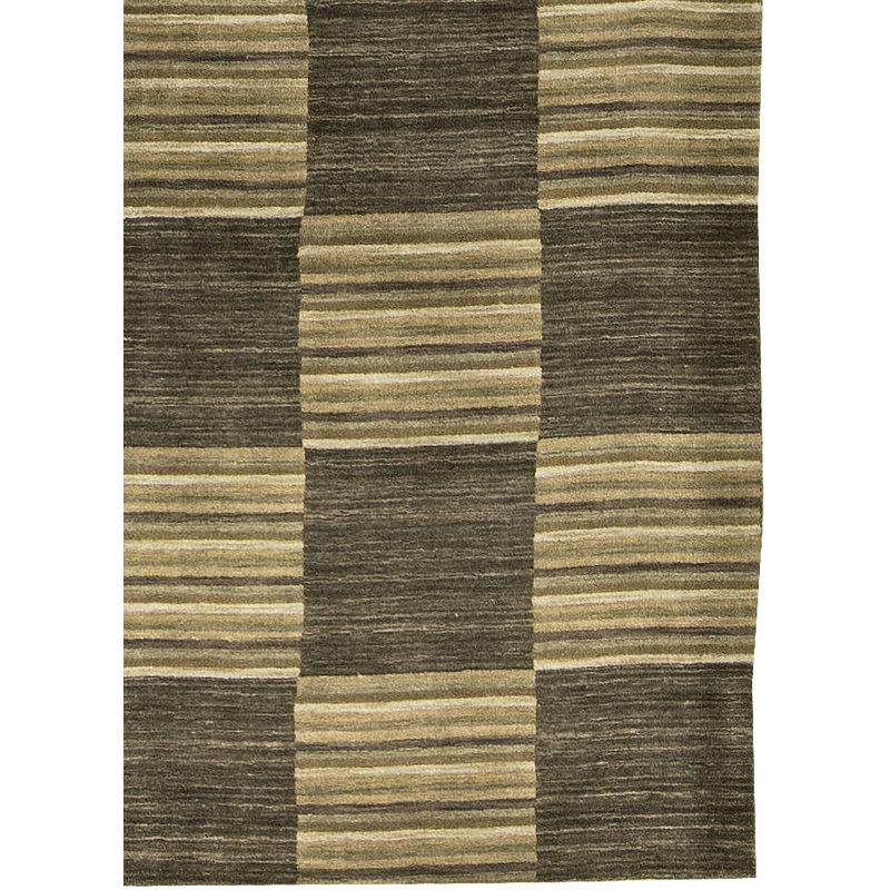 Tapis brun noué à la main de haute qualité
