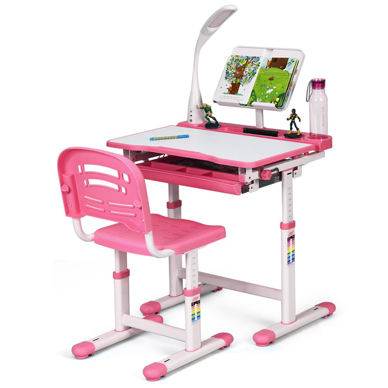Sheehan 66cm Writing Desk Chair Set, Pink