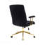 Fauteuil de bureau noir et doré en tissu texturé Boucle, chaise de bureau moderne à hauteur réglable, accoudoirs rembourrés-1053148922