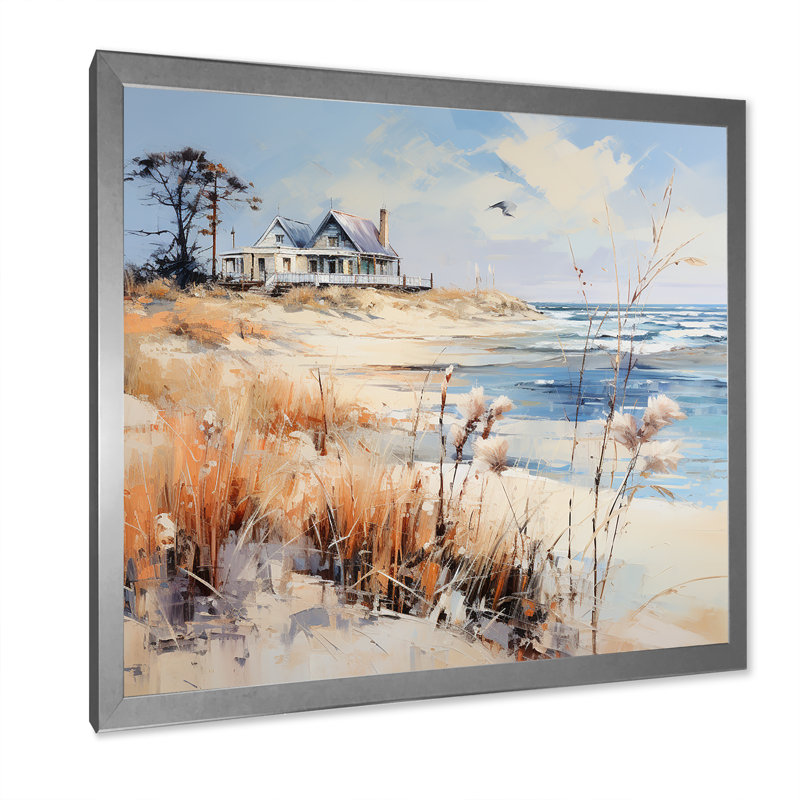 «Coastal Beach Charm Retreat III», reproduction sur toile, H 24 po x l 24 po x P 1 po, Cadre simple argenté