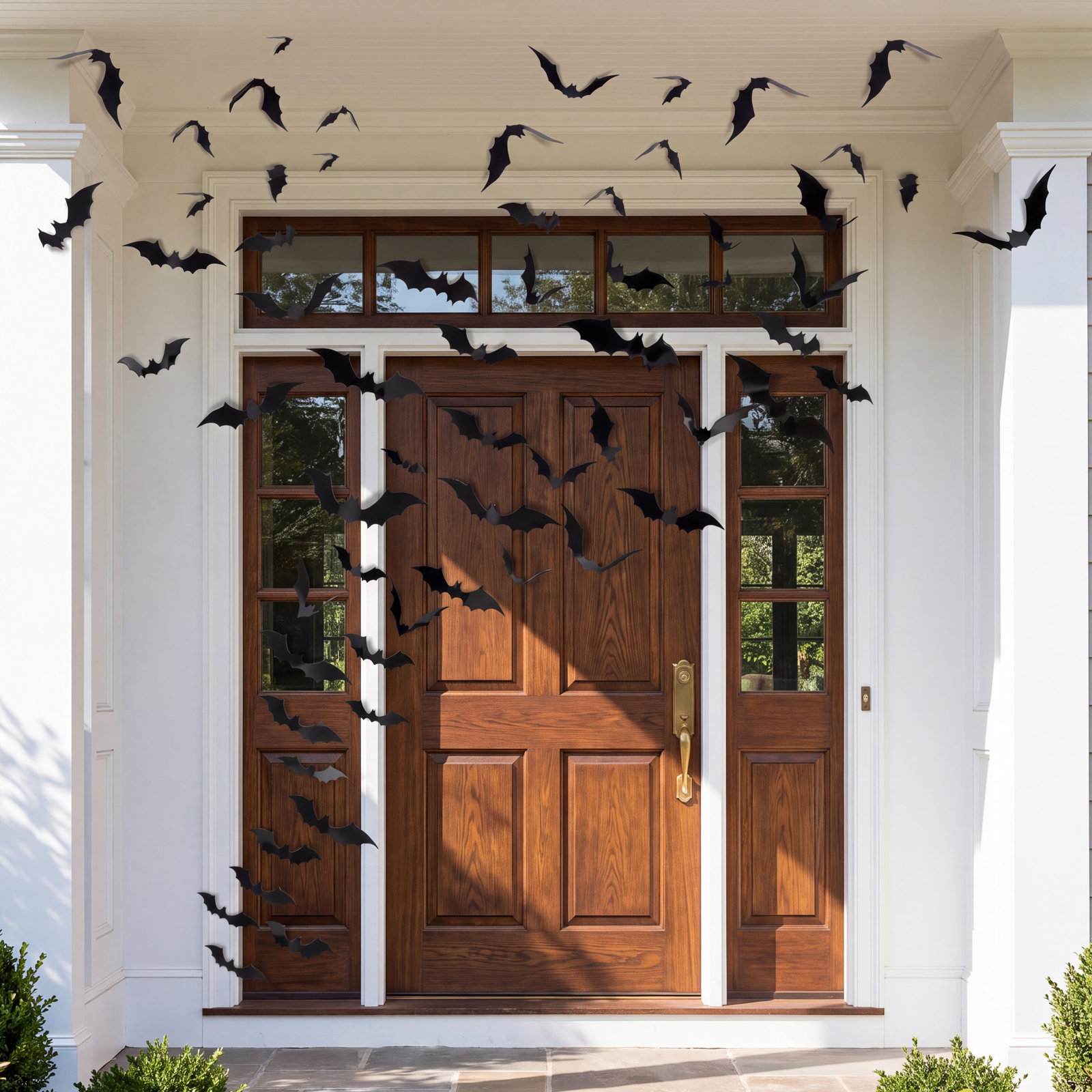 Halloween Decorations Bats Wall Decor Halloween Party Decorations Indoor Outdoor Decor Supplies, 64 Pcs Reusable PVC 3D Black Bats Stickers For Creepy Home Bathroom Decor