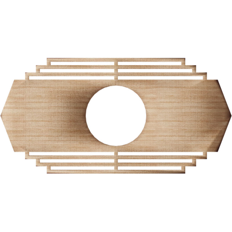 Médaillon de plafond en bois Chrysler, Aulne, H 15 po x l 30 po x P 0,38 po