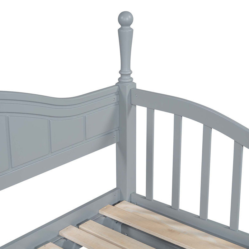 Wooden Extendable Daybed With 2 Storage Drawers, Gray