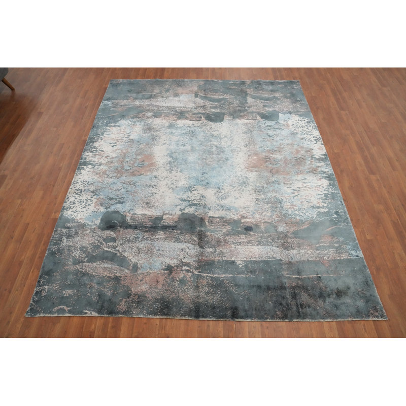 Tapis à motif abstrait délavé à la main 8 x 10