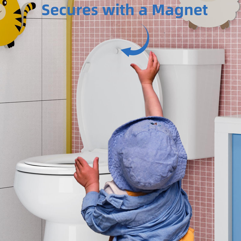 Toilet Seat,Round Toilet Seat With Quiet-Close, Quick-Attach Hardware With Grip-Tight Bumpers