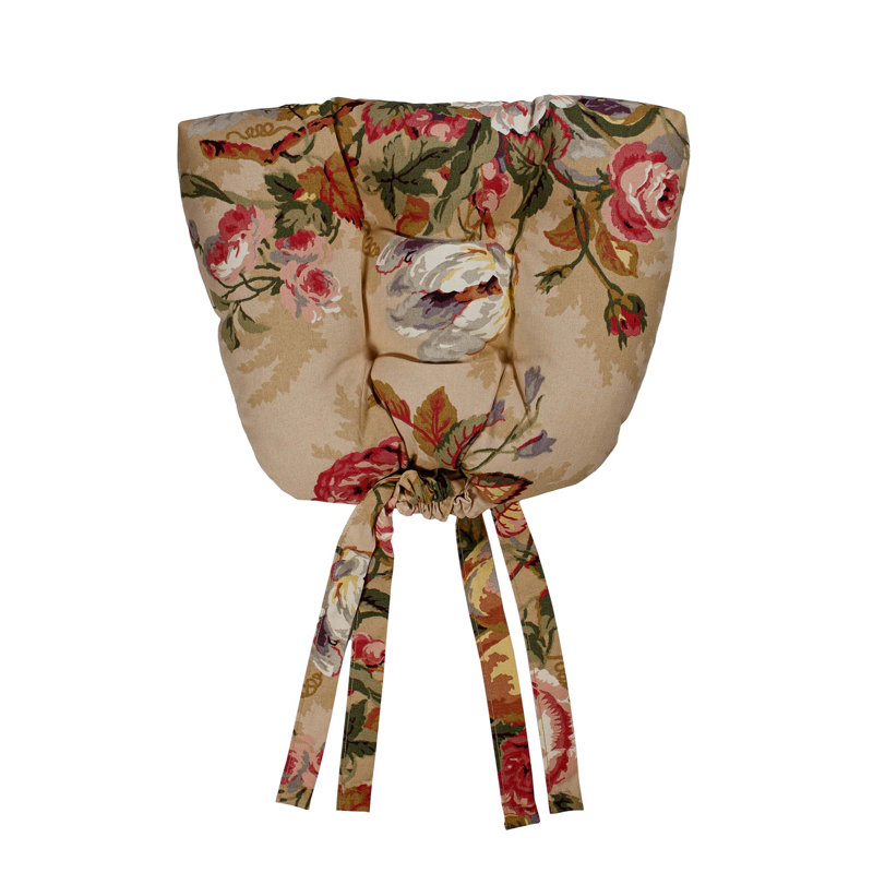 Ensemble de 4 coussins de chaise Queensland, Jaune / brun / floral