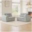 Canapé tissé à compression en chenille rayée, canapé compact à rangée droite avec éponge haute densité, canapé économiseur d'espace requis sans assemblage pour salon, appartement, bureau (blanc et sauge)-829285007