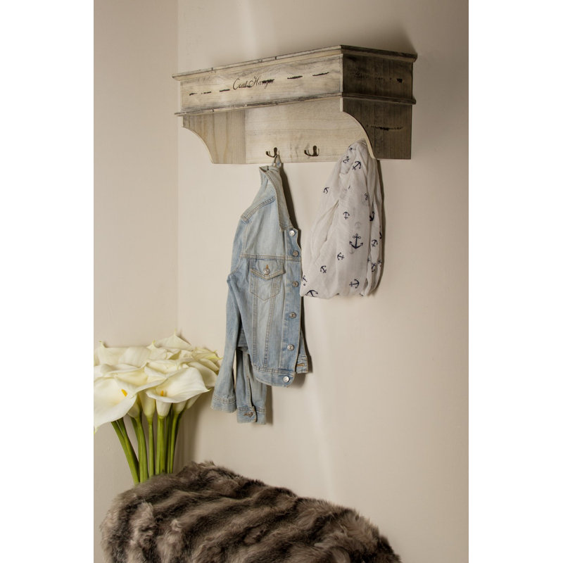 Urban Chic Solid Wood Wall 3 - Hook Wall Mounted Coat Rack