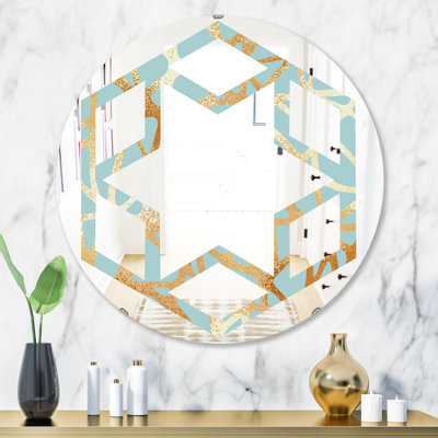 Miroir mural éclectique Metallic Geometrics IV Hexagon Star