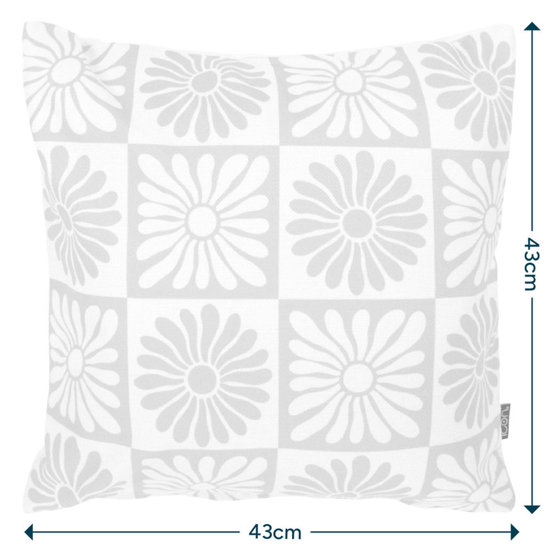 Indoor / Outdoor Square Cushion, Yellow/White Floral