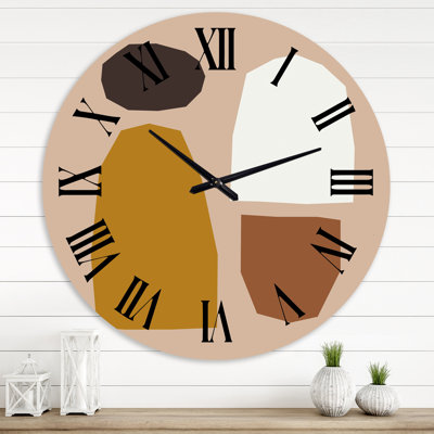 Minimal élémentaire organique et géométrique compostions XX XXVII - horloge murale moderne