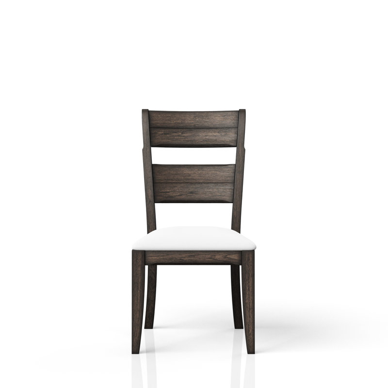 Chocolate Upholstered Side Chair With And Wood Combination Solid Seat Legs