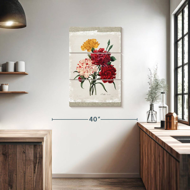 Botanical Bouquet Carnations, 38" H x 24" W