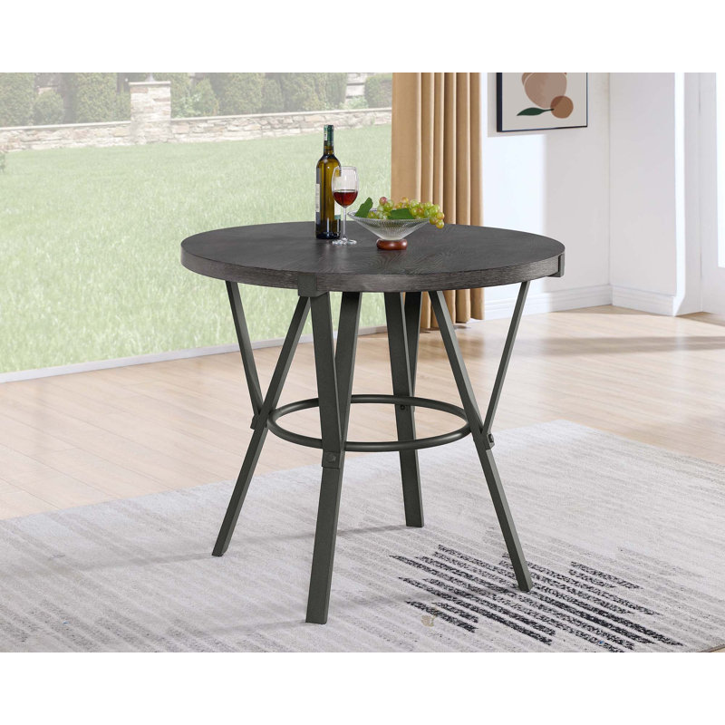 5 ensembles de salle à manger de cuisine, table de salle à manger ronde en bois avec 4 tabourets pivotants en bois