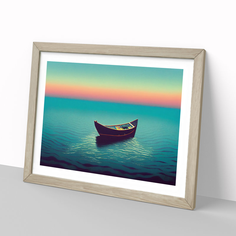 The Expressive Boat - Single Picture Frame Print, 46cm H x 64cm W, Light Grey/Brown