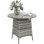 Outsunny Wicker Garden Rattan Table Umbrella Hole Tempered Glass Top