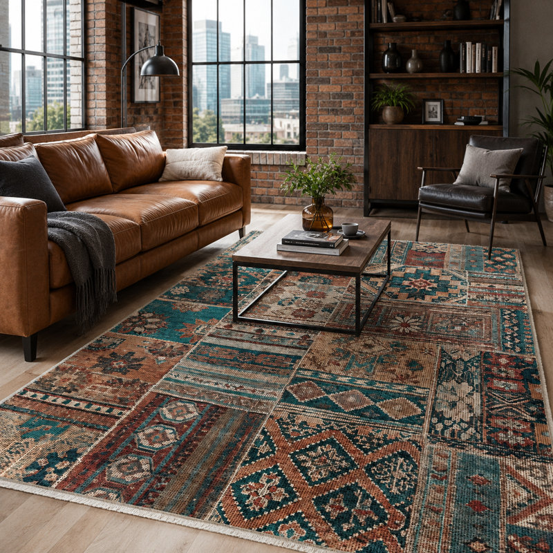 Geometric Cotton and Chenille Flatweave Area Rug, 200 x 300 cm