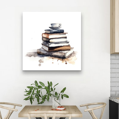 Caffeinated books - 32"x32" art on canvas