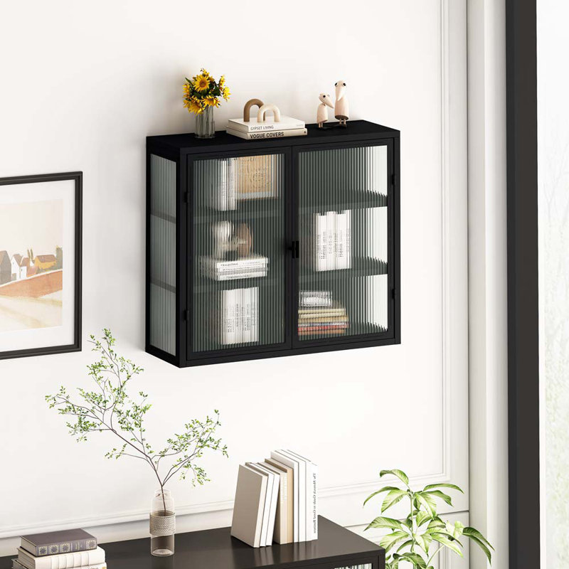 Armoire murale moderne 27,56 po à deux portes avec rangement à trois niveaux