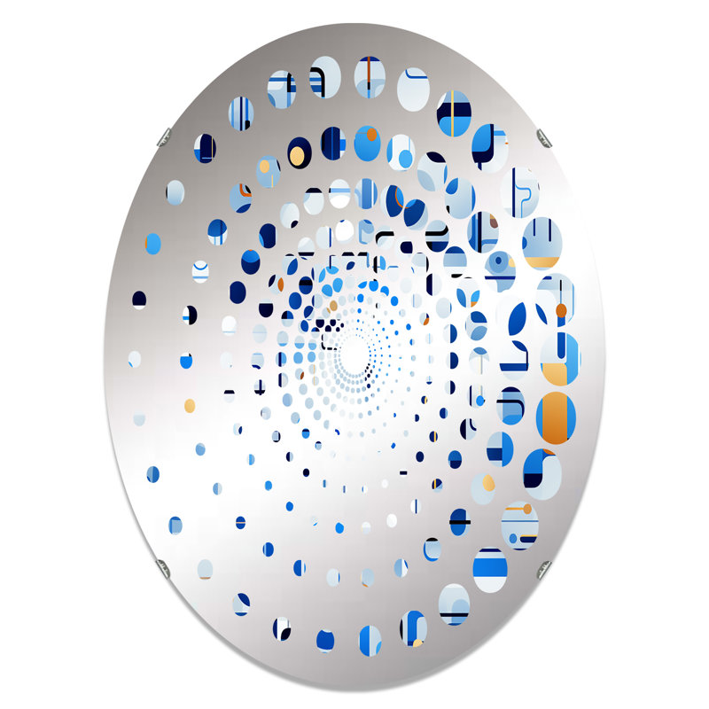 Miroir décoratif cobalt bleu et blanc, L 24 po x H 36 po