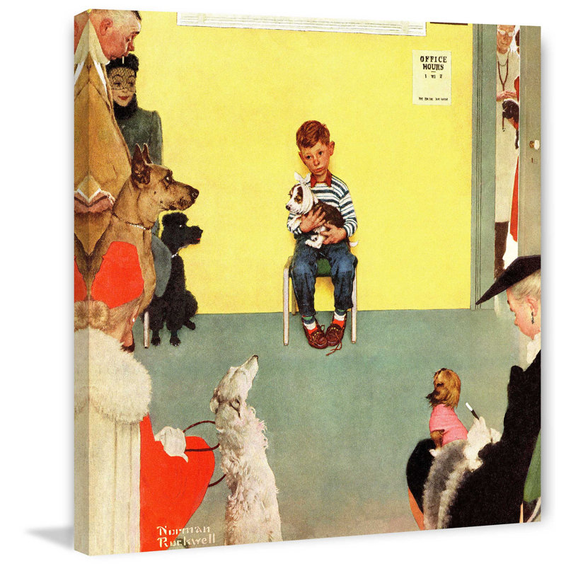 At The Vets by Norman Rockwell - Wrapped Canvas Print, 46 cm H x 46 cm W