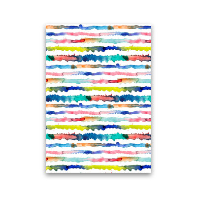 Gradient Watercolor Lines Blue 1 Piece Wall Art