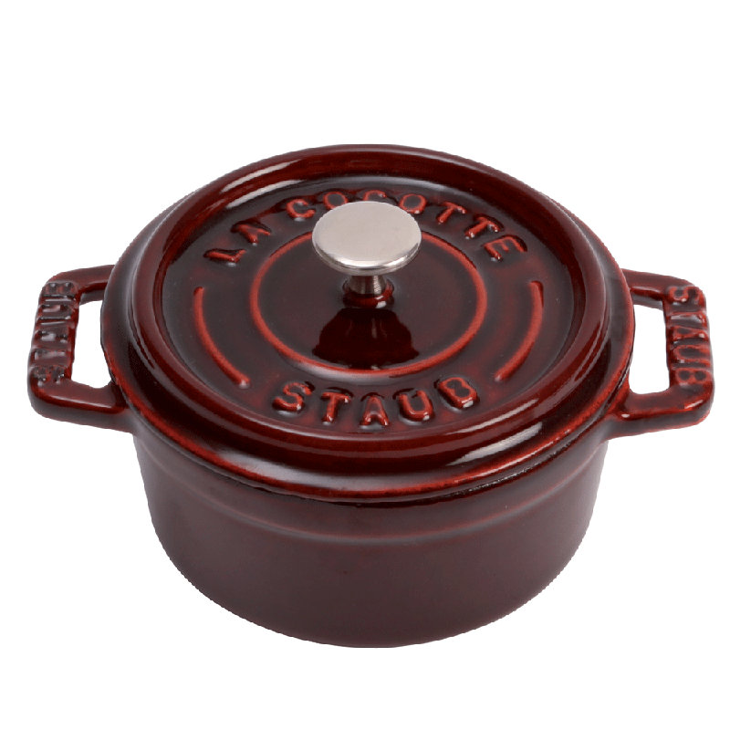 La Cocotte Cast Iron Round Cocotte, 13.25 quarts, Grenadine