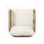 Fauteuil club d'extérieur en bois d'acacia avec filet PVC-coated polyester et coussins imperméables