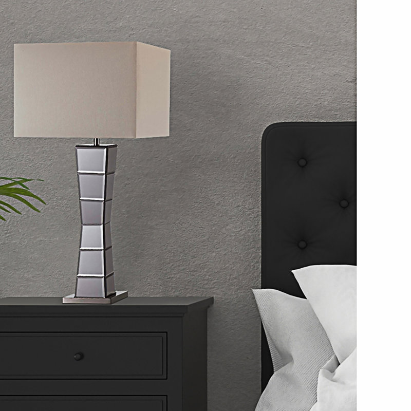 Crystal Mirror Square Tower Table Lamp