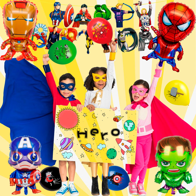 Décorations d'anniversaire de super héros à thème