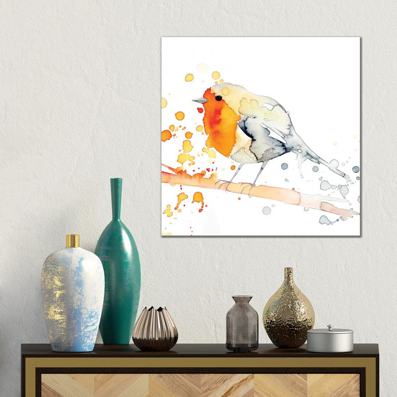 Robin Bird II by The Cosmic Whale - Gallery-Wrapped Canvas Giclée on Canvas, Wrapped Canvas