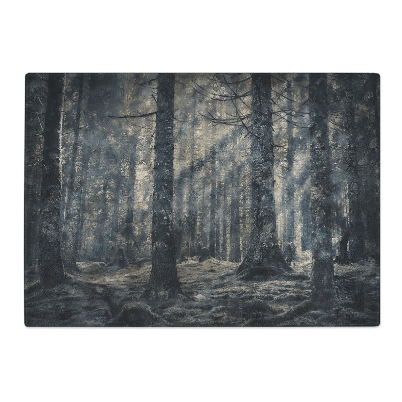 Tempered Glass Pine Tree Forest Chopping Board, 20 cm x 28.5 cm