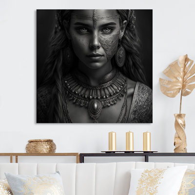 Portrait bohémien en noir et blanc - reproduction sur toile