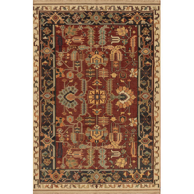 Discovery Flatweave Wool Area Rug in Brown/Red/Beige