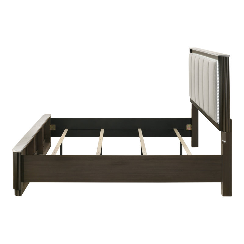 Tussilage Panel Bed With Led Headboard, King