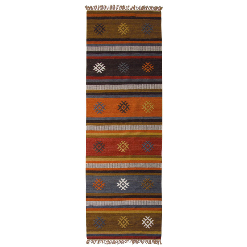 Strozier Striped Hand Woven Area Rug, Runner 75 x 240cm