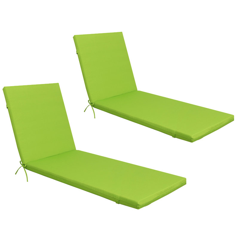Ensemble de 2 coussins de chaise longue pour l'extérieur, Vert