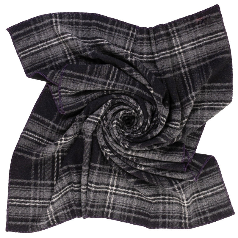 Jeté BIGTHROW, Tissu écossais noir
