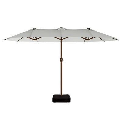 15ft X 9ft Double Sided Patio Umbrella With Base For Deck Garden Pool