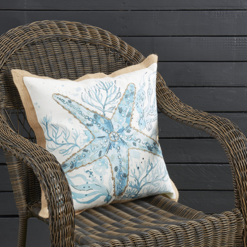 Charming Outdoor Starfish Pillow, No Insert