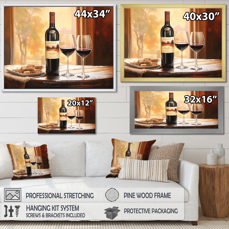 Nebbiolo Nuance II sur toile, Cadre simple noir, H 34 po x l 44 po x P 1,5 po