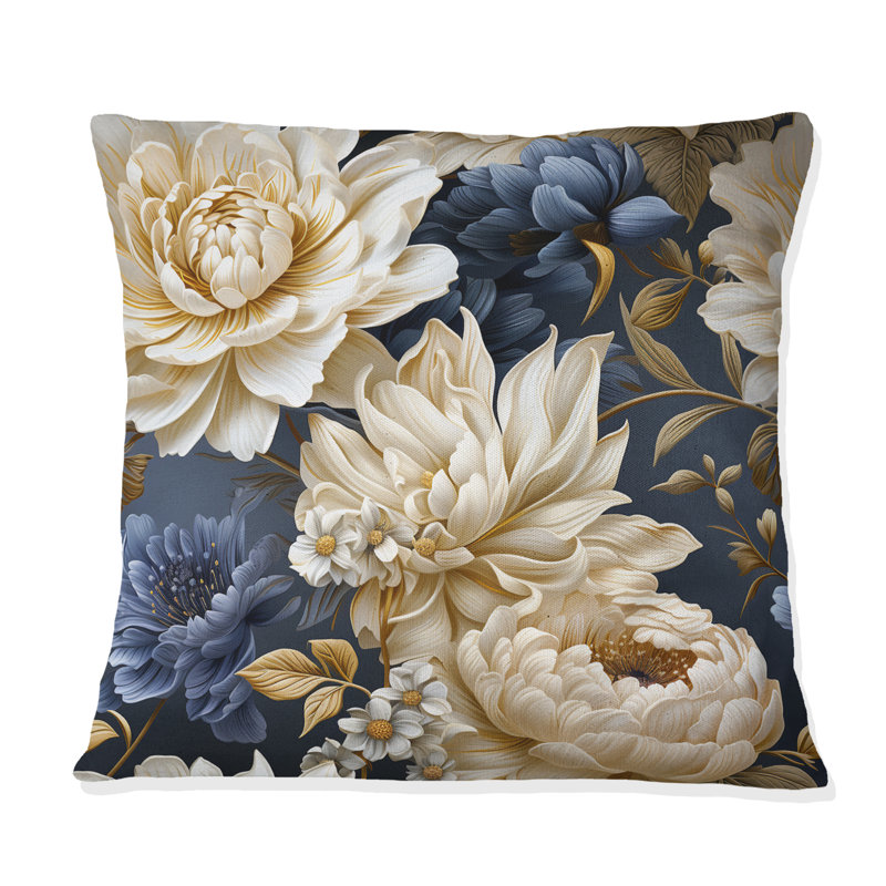 Coussin Botanical Damask Haven, H 18 po x l 18 po